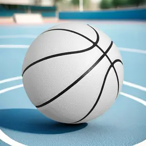 [Premium No.7 PU Basketball] 1 Premium No.7 PU Basketball - Durable, Black & White - Ideal for Indoor/Outdoor Training & Competition, Independence Day Celebrations