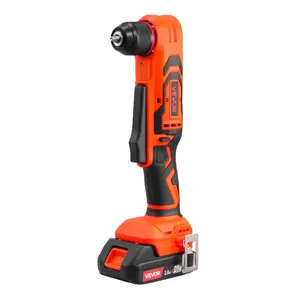fathersdaygift VEVOR Right Angle Drill, 3/8 Inch Chuck, 90 Degree Cordless Right Angle Drill with Brushless Motor, Battery, Charger, and Belt Clip, Adjustable Speed, for Fastening and Loosening in Tight Spaces