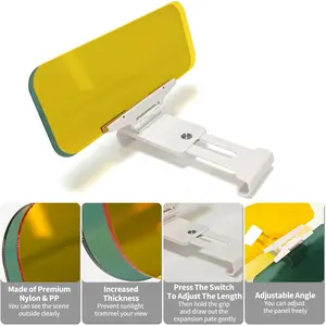 Universal Anti Glare Windshield Sunshade 2 in 1 Day Night Design with Night Vision HD Anti Dazzle UV Filter Protection for SUV Truck Vehicles