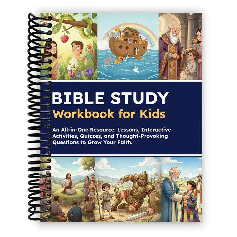 Kids Bible Study Workbook & Notebook: Bible Lessons, Fun Activities, Quizzes, and Reflective Questions to Deepen Your Christian Faith | Spiral Bound Kids'