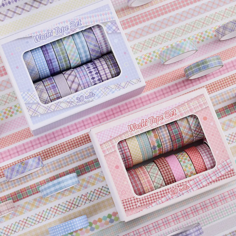 20 Rolls / 40 Rolls Aesthetic Washi Tape Set Macaron Masking Tape Set 10Mm (0.4 Inch) Wide Colorful Decorative Tape School Supplies for Art Craft Scrapbooking Journaling Notebook Planner Stationery Supplies