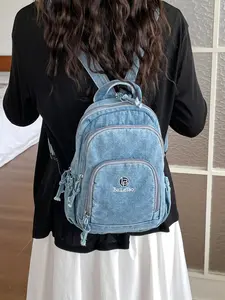 2026 New Vintage Washed Denim Mini Backpack, Multi-Pocket Casual Small Backpack, Student Daily Commute Travel Bag, Everyday Backpack, Multi Functional Backpack, All Seasons