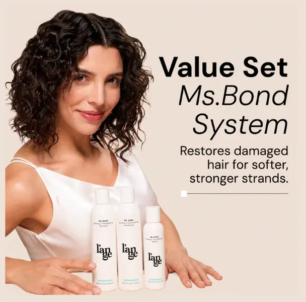 L'ANGE HAIR Ms. Bond Repair 3-Piece Daily Haircare Set - Hydrating Bond Repair Anti-Frizz Liquid Shampoo, Conditioner, Amino Acid Serum for Strengthening, Moisture, 1.63X Stronger* (Controlled Tests)