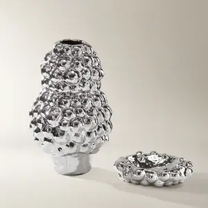 Z Gallerie Odyssey Collection Porcelain Vase & Bowl Set, Shiny Light Luminous Home Decor, Artistic Sculptural Vases for Table Decor Home Decoration Decorative