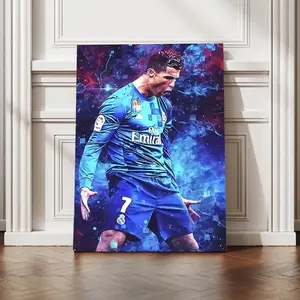 1PC 2D Graphic Design Ronaldo Football Poster - Vivid Canvas Print, Inspirational Artwork for Living Room, Bedroom, Cafe - Ideal Gift for Sports Fans on St. Valentine's Day, Easter, Thanksgiving, Christmas, Halloween, Football Wall Decor