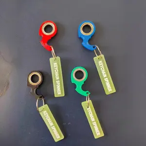 4-Pack 2nd Gen Metal Finger Spinner Fidget Keychain for Stress Relief, Anti-Anxiety, New Model