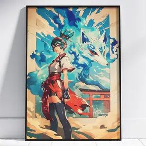 Kiriko Overwatch Poster: Japanese Tapestry Style Gaming Art