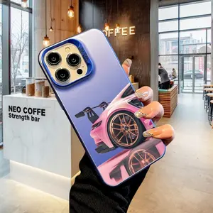 Sports Car 911 Phone Case for iPhone 17 AIR 16 15 14 13 Pro 12 11 Pro Xs X XR Max Laser Hard PC+TPU Cases Back Cover-S738P3