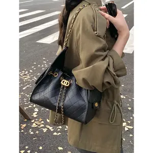 Women's Fashion Bucket Bag, Classic Elegant Vintage Design Crossbody Bag, Multifunctional Chain Shoulder Bag for Daily Travel Shopping DatesGift