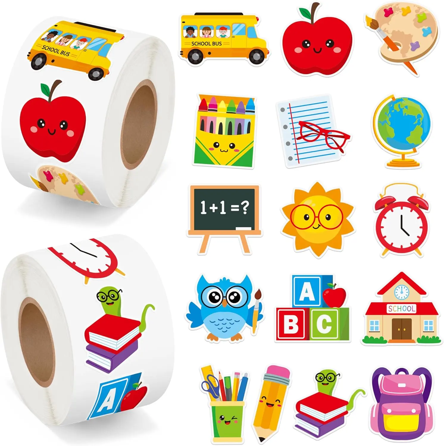 Back to School Sticker - 1000Pcs Back to School Cute Cartoon Stickers