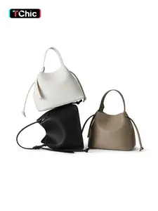 Small Women's Retro Plaid Messenger Bag, Vegan PU Leather Crossbody Bucket Bag with Detachable Strap, Casual All Season Design, Handbag Shoulder Purse, Lightweight Shoulder Bag