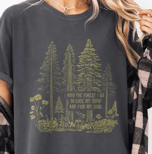 Comfort Colors Forest Tshirt Nature Print Into the Forest Bohemian Tshirt Whimsical Shirt Spring Vibes Shirt Graphic Tee Artistic Shirt Cute