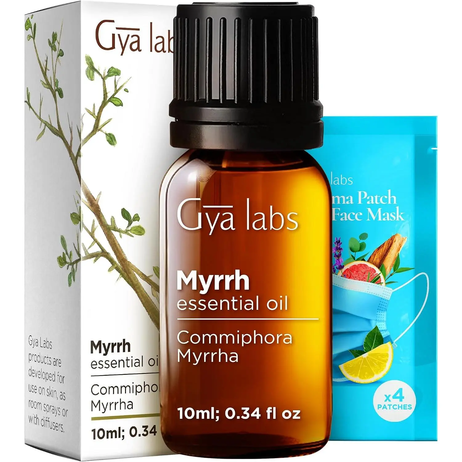 Gya Labs Pure Myrrh Essential Oil - 0.34 Fl Oz - Myrrh Oil for Hair, Skin, Diffuser, Aromatherapy & DIY Candle Making Scent