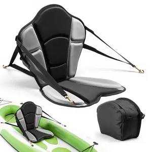 Kayak Seat 1 Pack, 1-Inch Thick, Universal Paddle Board Seat With Back Support, Sit-On-Top Soft Padded Cushion, Storage Bag, And Adjustable Straps, Compatible With SUP, Fishing Boat, Inflatable Kayak, Rowboat