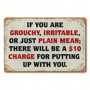 Aluminum Vintage Wall Decor for Home Bar Man Cave Garage Garden, vintage garage signs, Rustic Humorous Sign as Funny Metal Art Aluminum Sign Outdoor Indoor
