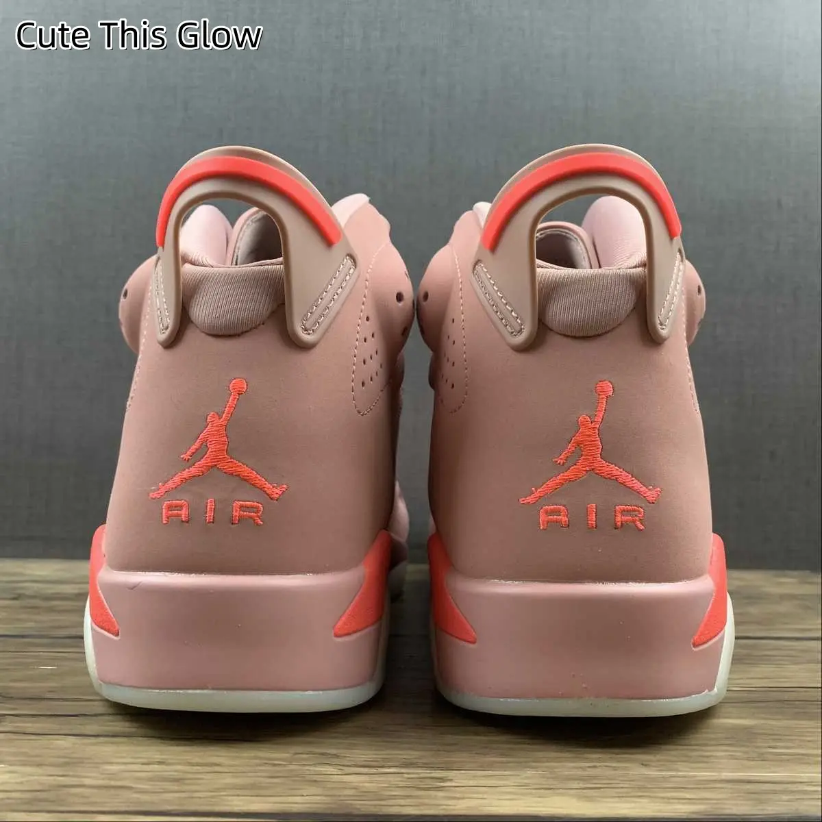 Sweet Blush Orange High Cut Casual Basketball Trainers | Monochrome Pink Base With Contrast Orange Details | Durable Deep Groove Traction Outsole | Ventilated Side Hole Design | Feminine Daily Streetwear & Outdoor Leisure Activities