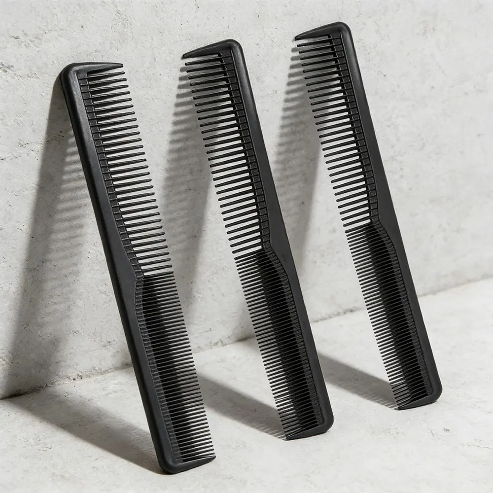 3-Piece Plastic Comb Set, Dual-Sided Hair Styling Comb, Dual Ended Comb, Fine-Toothed Brush, Ideal for Salons, Professional Hair Care Tools, Hair Combs, Hairdressing Comb