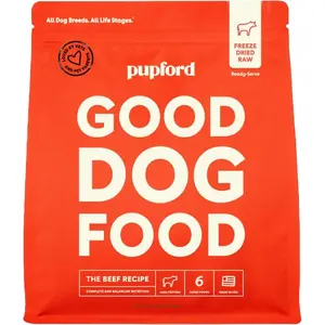 Good Dog Food, Freeze-Dried Raw, High-Protein, Superfood Ingredients, Vet-Approved, No Fillers or Artificial Additives (Beef Recipe, 16 oz)