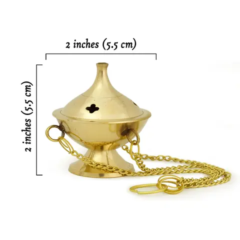 Burner - Hanging Brass Burner, Jali 2"Hx2"D
