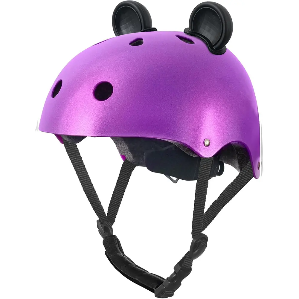 Cute Kids Multi-Sports Helmet for Boys & Girls, Adjustable Size Safety Helmet for Bicycle & Skateboarding, Lightweight Protective Gear in Blue, Purple, Black and Pink, Comfortable & Sturdy for Indoor Outdoor Sports Daily Use
