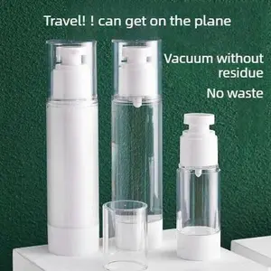 2PCS Vacuum Dispenser Travel Portable Press Spray Bottle for Skincare Cosmetics Foundation Lotion Sample Bottles No Waste