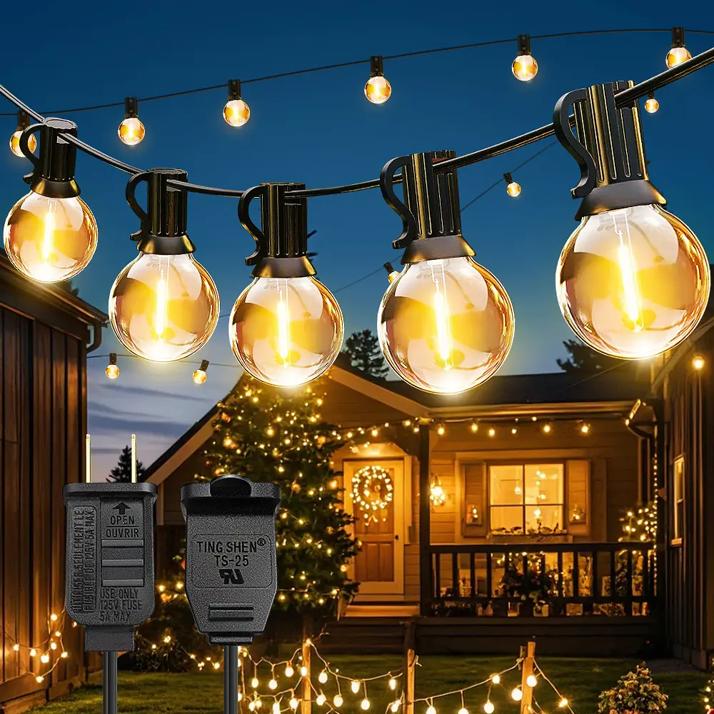 G40 LED Outdoor String Lights (50 ft / 100 ft / 200 ft) | Shatterproof & High Brightness | Ideal for Patios, Porches, Balconies, Gardens, and Parties Led Decoration Led Lighting