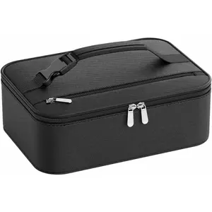 Compact Insulated Lunch Bag – Back to School 5 L Bento Cooler w/ Buckle Handle for Women, Men & Kids – Portable Thermal Meal Box, Black
