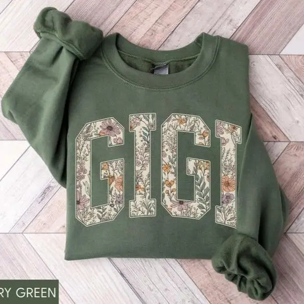 Gigi Sweatshirt, Floral Gigi Shirt, New Gigi Gift, Cute Grandma Crewneck