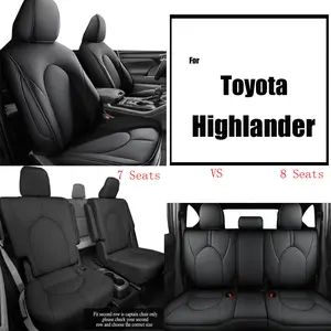 Car 7/8-Seat Covers For Toyota Highlander 2014-2025 Fuax Leather Full Coverage Front & Rear Full Set All inclusive Customed Car Cushions