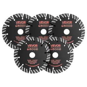 【fathersdaygift】VEVOR Diamond Blades 5.24 inch5-Pack Wall Chaser Saw Blade Cutting Blade0.79 in ArborHigh-Hardness Diamond Segments65Mn Steel CoreDry Wet CuttingClean Edges for Concrete Brick Stone Cement