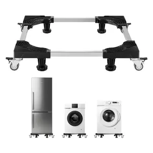 VEVOR Fridge Stand Mobile Base,  1100 lbs Load Capacity, Washing Machine Stand with 8 Locking Twin Wheels and 4 Brakes, 27.5 -35.4 Inches Adjustable Furniture Dolly for Washer, Refrigerator and Dryer