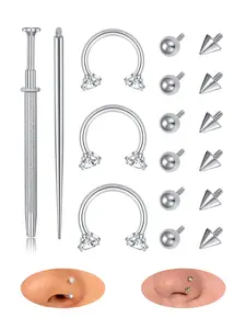 Silver Septum Rings Septum Jewelry Horseshoe Rings With Replacement Balls,Internally Threaded Stainless Steel CZ 18G Horseshoe Nose Rings Hoops Septum Rings Eyebrow Lip Septum Piercing Jewelry Cartilage Helix Tragus Rook Daith Earrings Hoops