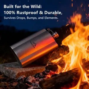 【Castle Peak Co.】Titanium Pocket Flagon Outdoor Sports Flat Liquor Flask Camping Ultralight Portable Wearproof Wine Pot Hip Flask for Backpacking Hiking 100% Rustproof Durable