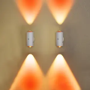 USB Rechargeable LED Night Light, RGB Color Changing Ambient Light with Motion-Sensor, Dimmable Indoor Light for Entryway, Bedside, Desk, Closet, Led Wall Light