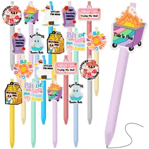 18/36 Pcs Funny Work Pens Dumpster Fire Pens for Work Place Employee Appreciation Gift End of the Year Gift Thank You Gift for Teacher Colleagues Nurse Creative Stationery Office School Supplies