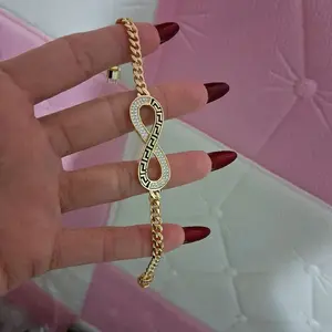6.5 inch infinity style bracelet 14 k gold laminated