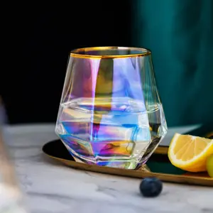 Colorful gold rimmed single cup household wine glass beverage cup mouthwash cup souvenir