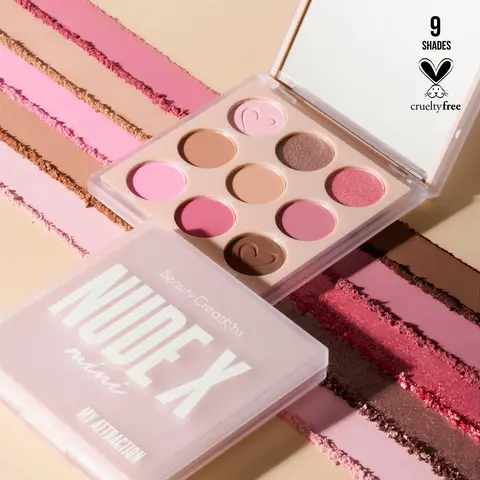Beauty Creations Nude X Mini Matte Eyeshadow Palette - Talc-Based, Highly Pigmented Palette, Blendable Assorted Color Eyeshadow, 3 Curated Shade Variants, Travel-Easy Glam Compact, Cosmetic for Lid Makeup, My Attraction