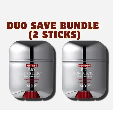 [MDP] Peptide Sun Stick PRO (1pc/2-Pack/4-Pack) - Dual-Function SPF Twist-On Reapply Fast-Absorbing Balm, Hyaluronic Acid Moisturizing Tone-Up with Smooth Powder Finish, Lightweight Nourishing for Daily Facial Routine, Brightening Even Skin Tone Sun Care
