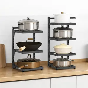 Adjustable Kitchen Sink Shelf, Multi-Functional Pot Organizer, Fits Countertop, Under Sink, Corner Spaces, 1 Piece Set