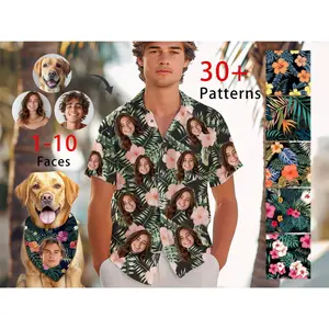 Custom Hawaiian Shirt with Photo,Custom Hawaiian Shirt Logo,Vacation Tropical Pattern Shirt for Men Women, Summer Gifts, Pet Dog Face Shirt