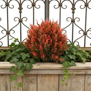 Simulated pine tree greenery planting, durable green artificial pine trees/anti-ultraviolet fake shrubs, suitable for all four seasons - holidays, Christmas, Valentine's Day and weddings - for outdoor and indoor use, courtyards, porches, garden decoration