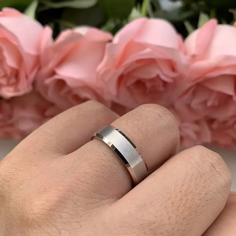 6mm White Tungsten Ring - Men's & Women's Engagement Wedding Band, Matte Finish, Comfort Fit Fashion Jewelry, Engagement Rings