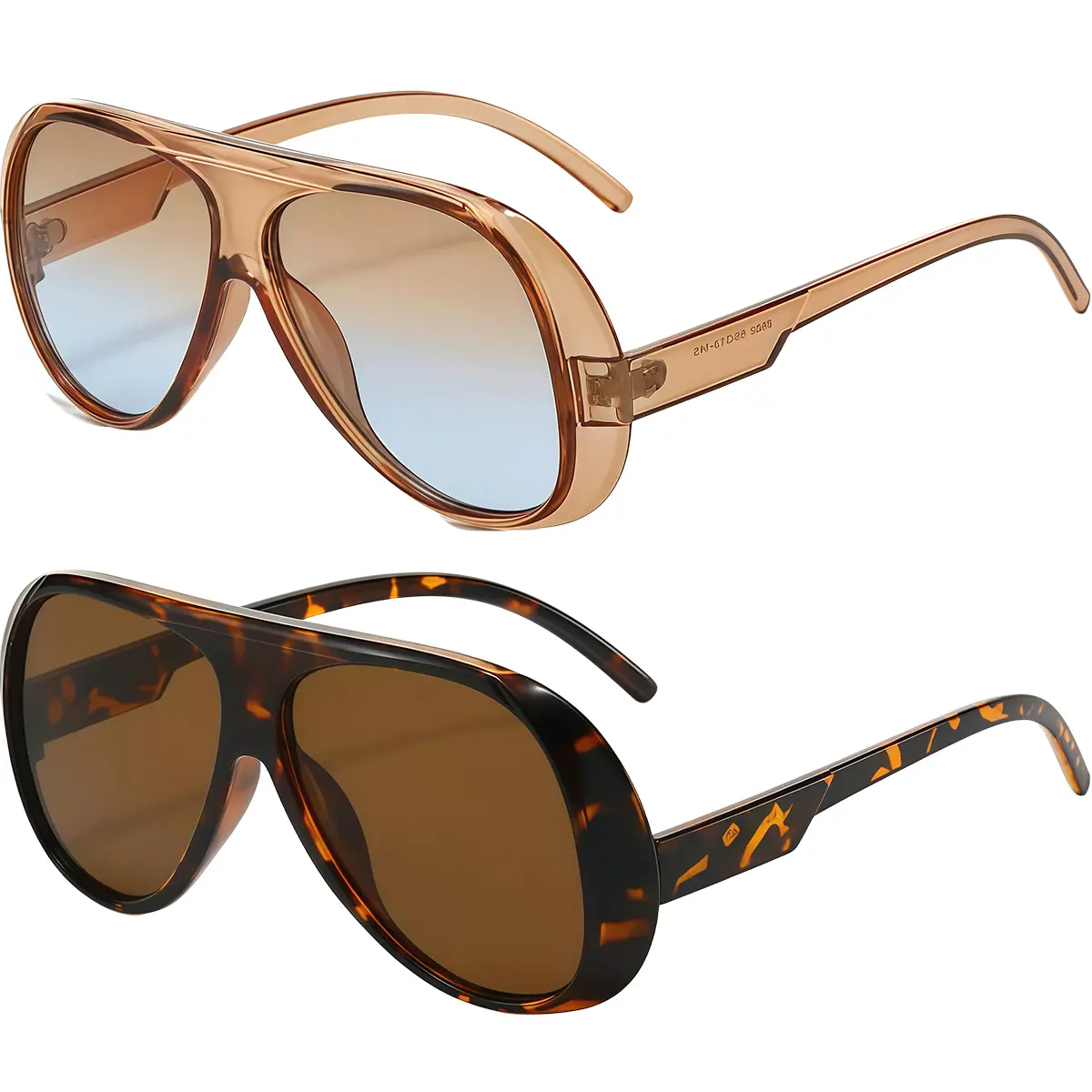 EUNOIALENS Women's Retro Oversized Aviator Shades - Large Frame Full Rim Polycarbonate High-Profile Eyewear, Polarized Gradient Lenses, UV400 Shield, for Driving, Beach, Accessories for Women, Frame Women's Sunglasses