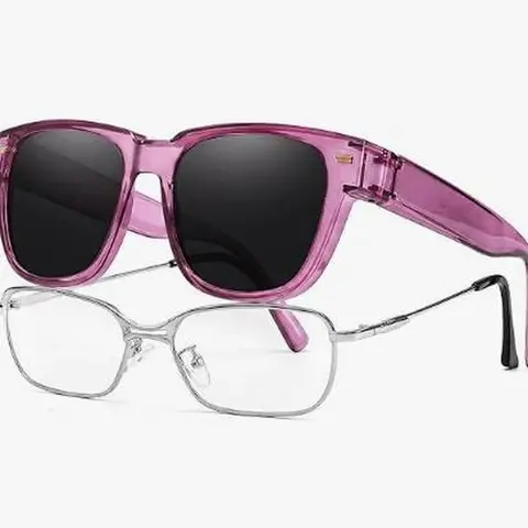LVIOE Women's Polarized Square Frame Fit-Over Sunglasses - UV400 Protection Casual Outdoor Driving Shades, Fashion Eyewear for Prescription Glasses Use, Casual Outdoor Sunglasses, Driving Outdoor Shades