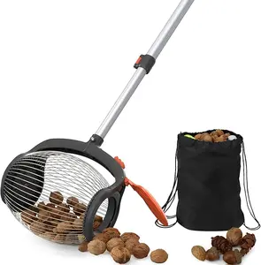 Acorn Picker Upper Roller - Walnut Picker Upper Foot Operated Release,Directly Dump Outlet Nut Gatherer,Suitable for 3/4" - 1.5" Walnuts,Hickory,Sweet Gum Balls,Magnolia Seeds,Pecan