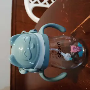 Oberni Leakproof Sippy Cups, Double Sealing No Spill Water Bottle with Weighted Straw and Non-Slip Handle for Toddler 1-3 Years Tritan Baby Cup 270ml/9oz