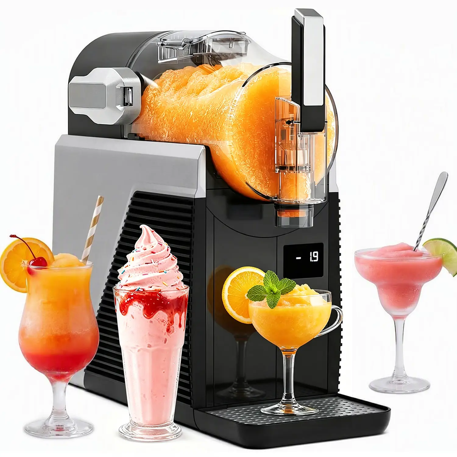 Kismile Multifunction Slushie Machine - 68Oz Large-Capacity Touch-Control Frozen Drink Maker with 6 Preset Modes, Self-Cooling (No Ice Needed) for Home Use, Makes Milkshake, Cold Drink, Custom Made Frozen Juice