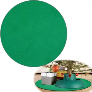 36inch Round Felt Waterproof Christmas Tree Stand Mat Floor Protector Pad Under Christmas Tree for Protecting Indoor Floor (Green)