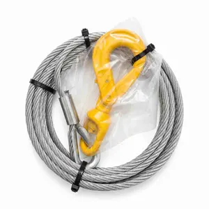 3/8" x 50' Winch Line, High Tenacity Ropes with Self-Locking Hook